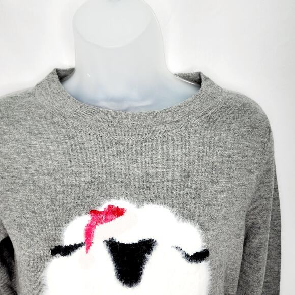 Talbots Gray Wooly Sheep Crewneck Long Sleeve Women's Sweater Size XS NEW - Picture 6 of 12